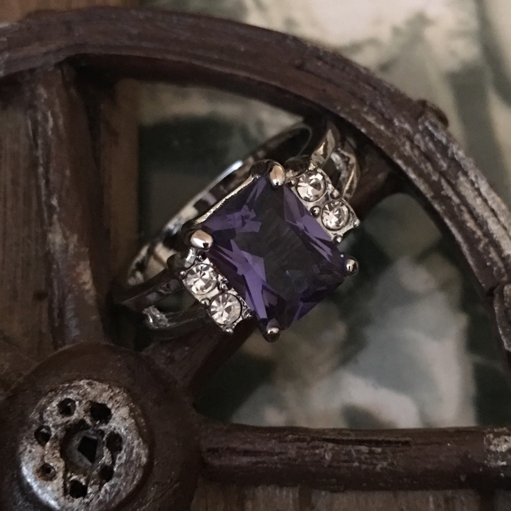 Simulated Purple Amethyst Ring
